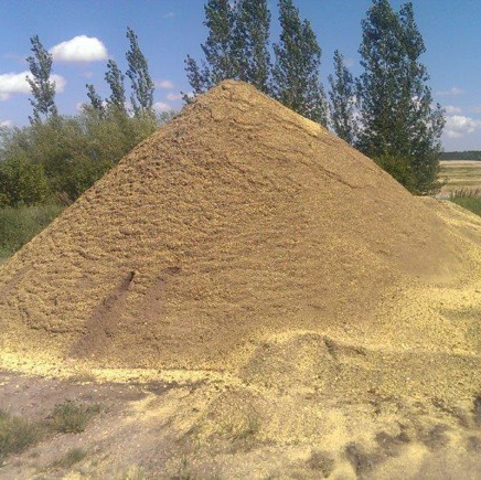 Pile of bio-sul in field
